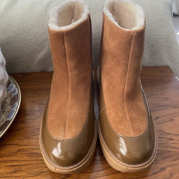 FitFlop Women’s Elin Honey Brown Suede Ankle Boots AP3-592 Size 8.5 - Picture 2 of 6